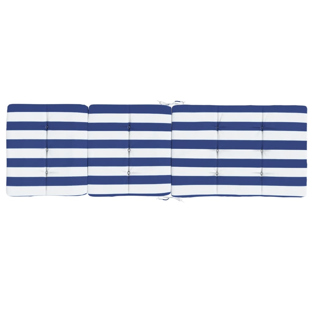 Liegestuhl-Auflagen 2 Stk. Blau & Weiß Gestreift Oxford-Gewebe