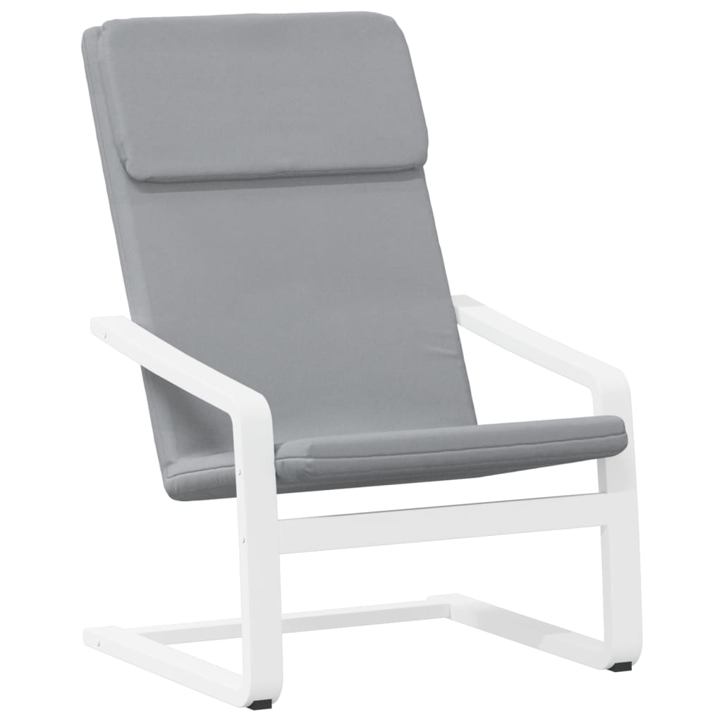 Relaxsessel mit Hocker Hellgrau Stoff