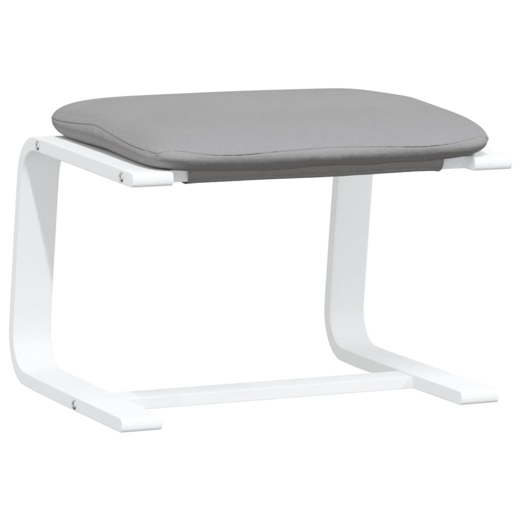 Relaxsessel mit Hocker Hellgrau Stoff