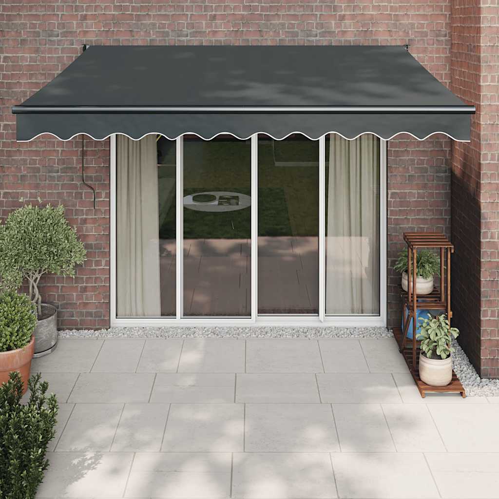 Markise Einziehbar Anthrazit 3x2,5 m Stoff und Aluminium