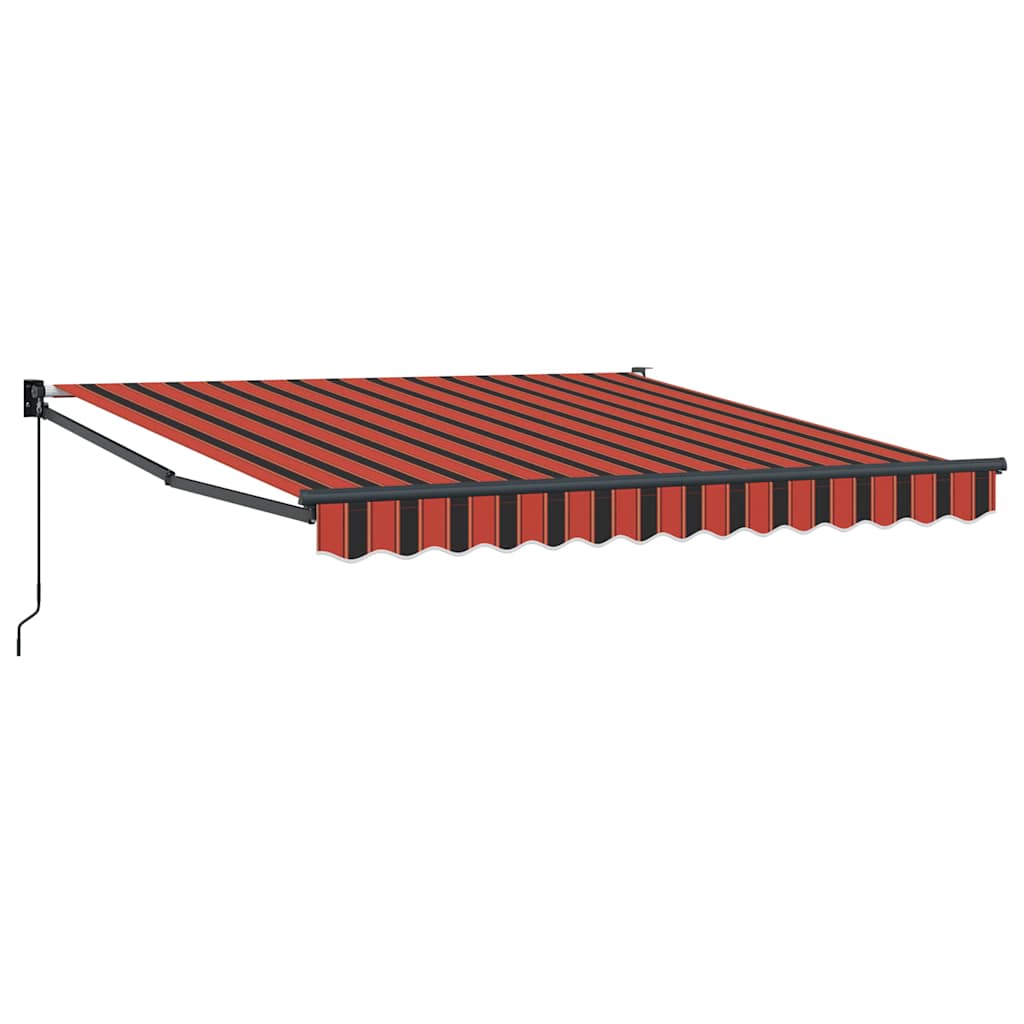 Markise Einziehbar Orange und Braun 3,5x2,5 m Stoff & Aluminium
