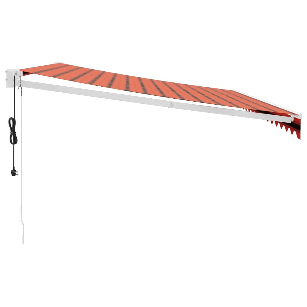 Elektrische Markise mit Kurbel Orange und Braun 4,5x3 m
