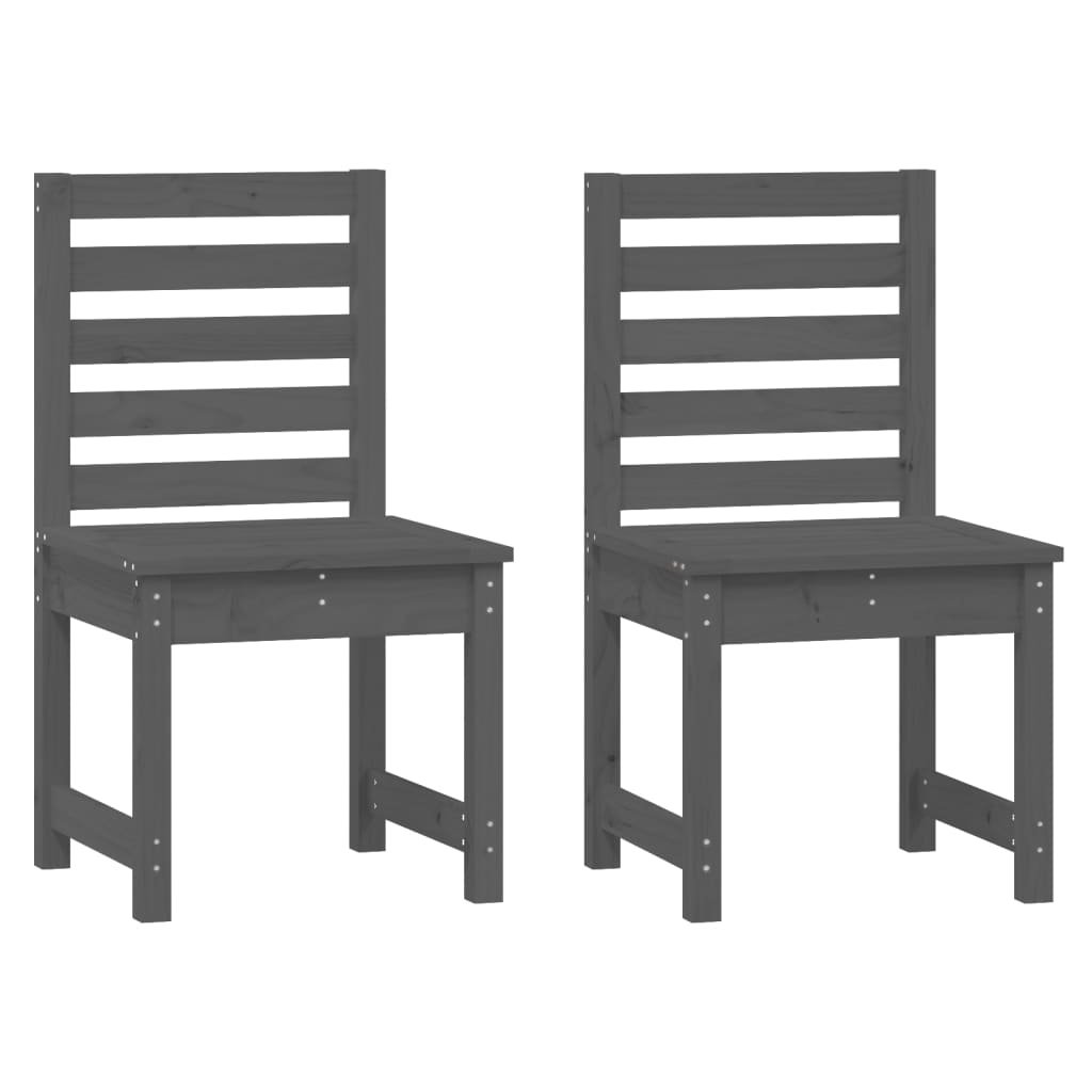 3-tlg. Garten-Bistro-Set Grau Massivholz Kiefer