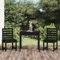 3-tlg. Garten-Bistro-Set Schwarz Massivholz Kiefer