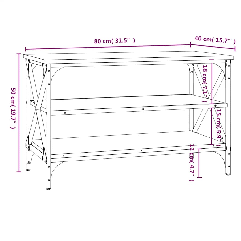 TV-Schrank Grau Sonoma 80x40x50 cm Holzwerkstoff