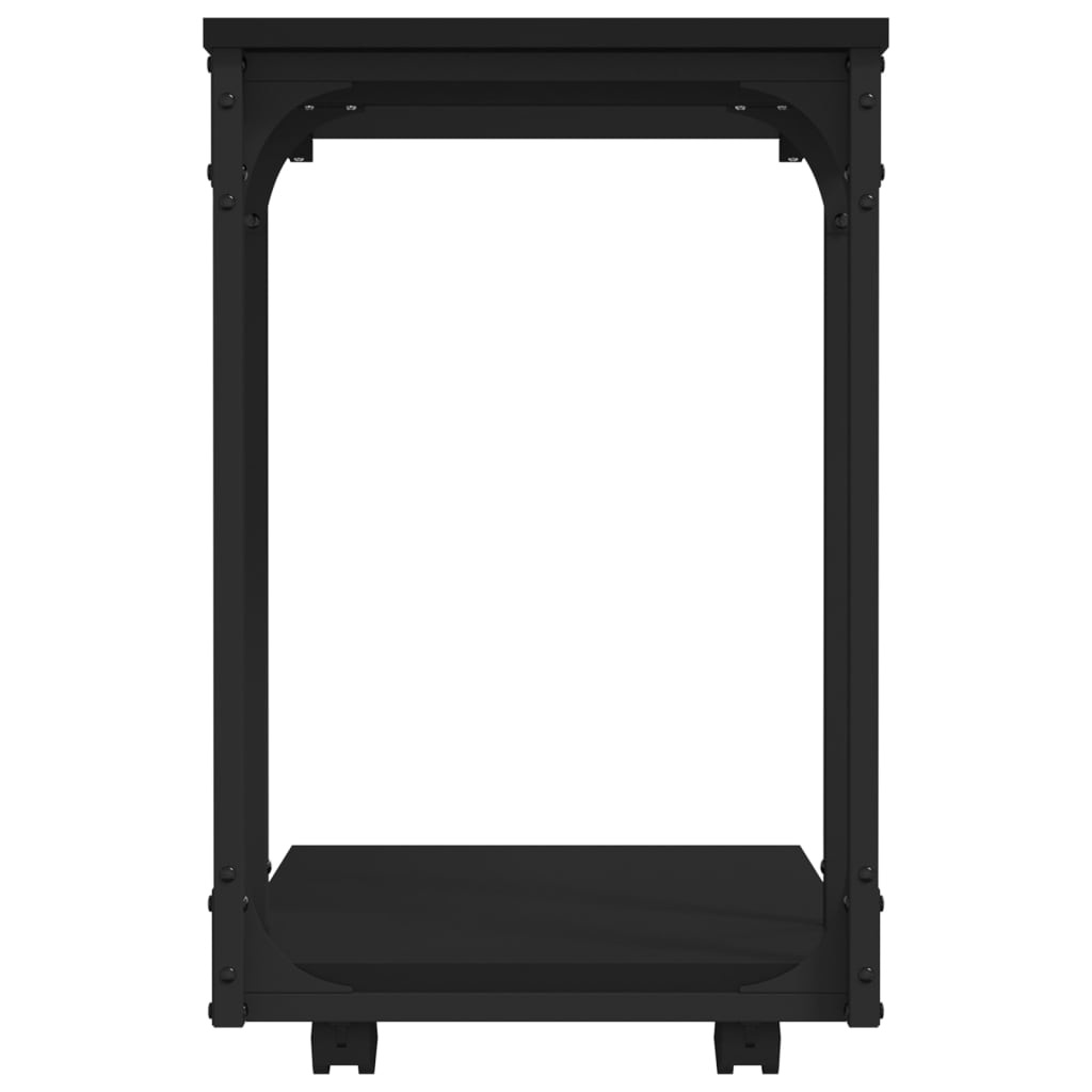 Beistelltisch mit Rollen Schwarz 50x35x55,5 cm Holzwerkstoff