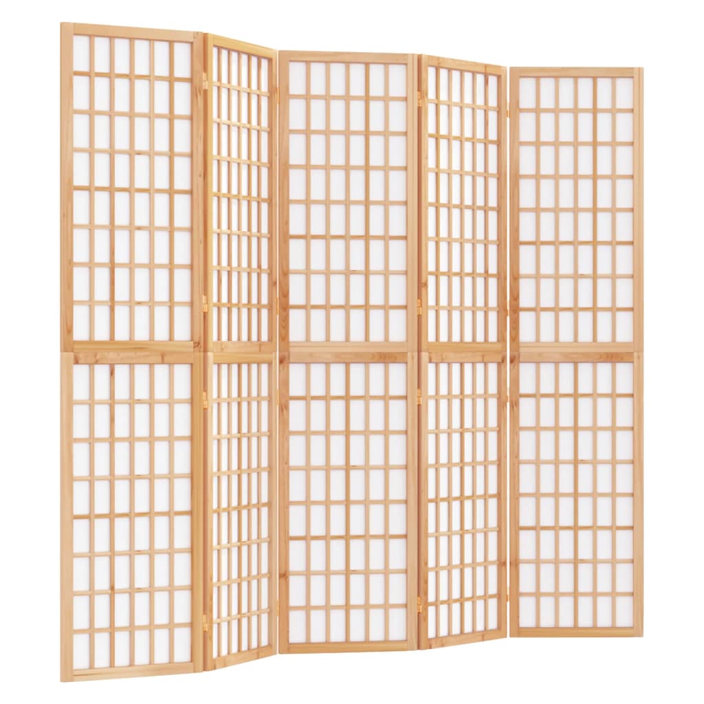 5-tlg. Paravent Japanischer Stil Faltbar 200x170 cm
