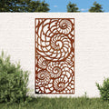 Garten-Wanddeko 105x55 cm Cortenstahl Muschel-Design