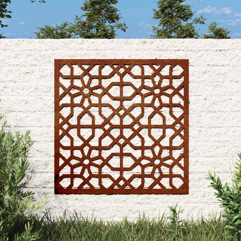 Garten-Wanddeko 55x55 cm Cortenstahl Maurisches Design
