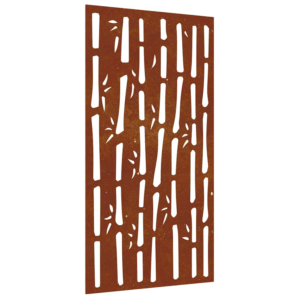 Garten-Wanddeko 105x55 cm Cortenstahl Bambus-Design
