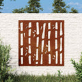Garten-Wanddeko 55x55 cm Cortenstahl Bambus-Design