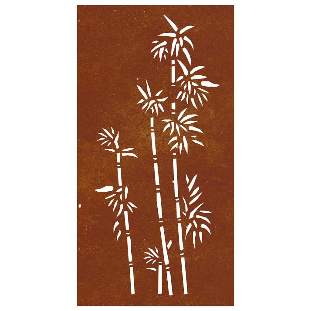 Garten-Wanddeko 105x55 cm Cortenstahl Bambus-Design