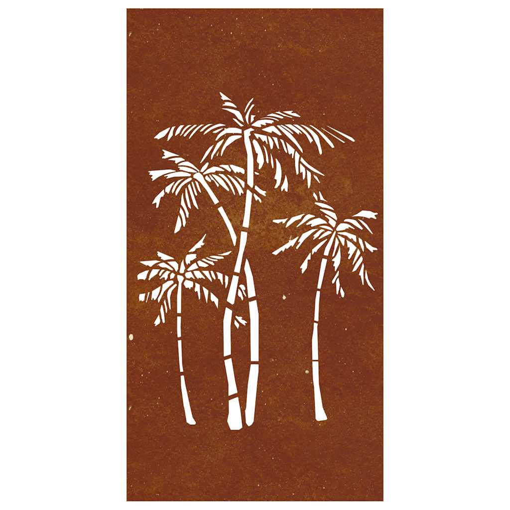 Garten-Wanddeko 105x55 cm Cortenstahl Palmen-Design