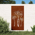Garten-Wanddeko 105x55 cm Cortenstahl Palmen-Design