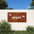 Garten-Wanddeko 105x55 cm Cortenstahl Vogel-Design