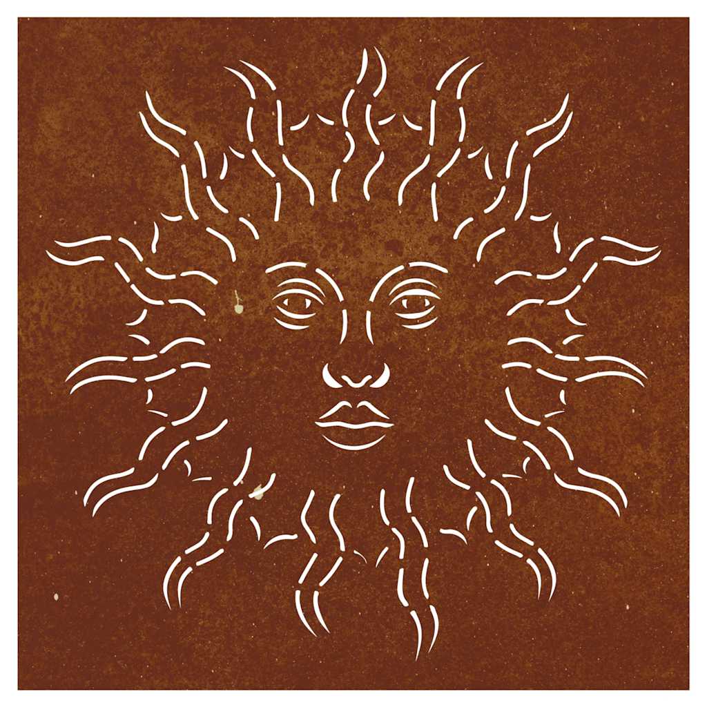 Garten-Wanddeko 55x55 cm Cortenstahl Sonne-Design