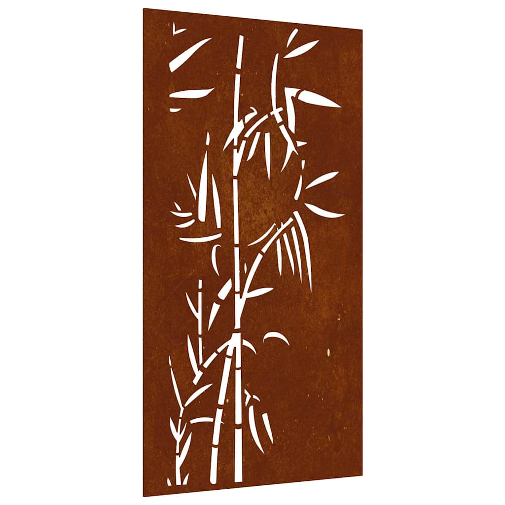 Garten-Wanddeko 105x55 cm Cortenstahl Bambus-Design