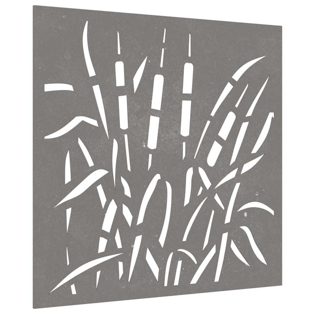 Garten-Wanddeko 55x55 cm Cortenstahl Gras-Design