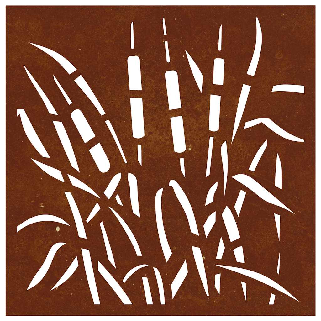 Garten-Wanddeko 55x55 cm Cortenstahl Gras-Design