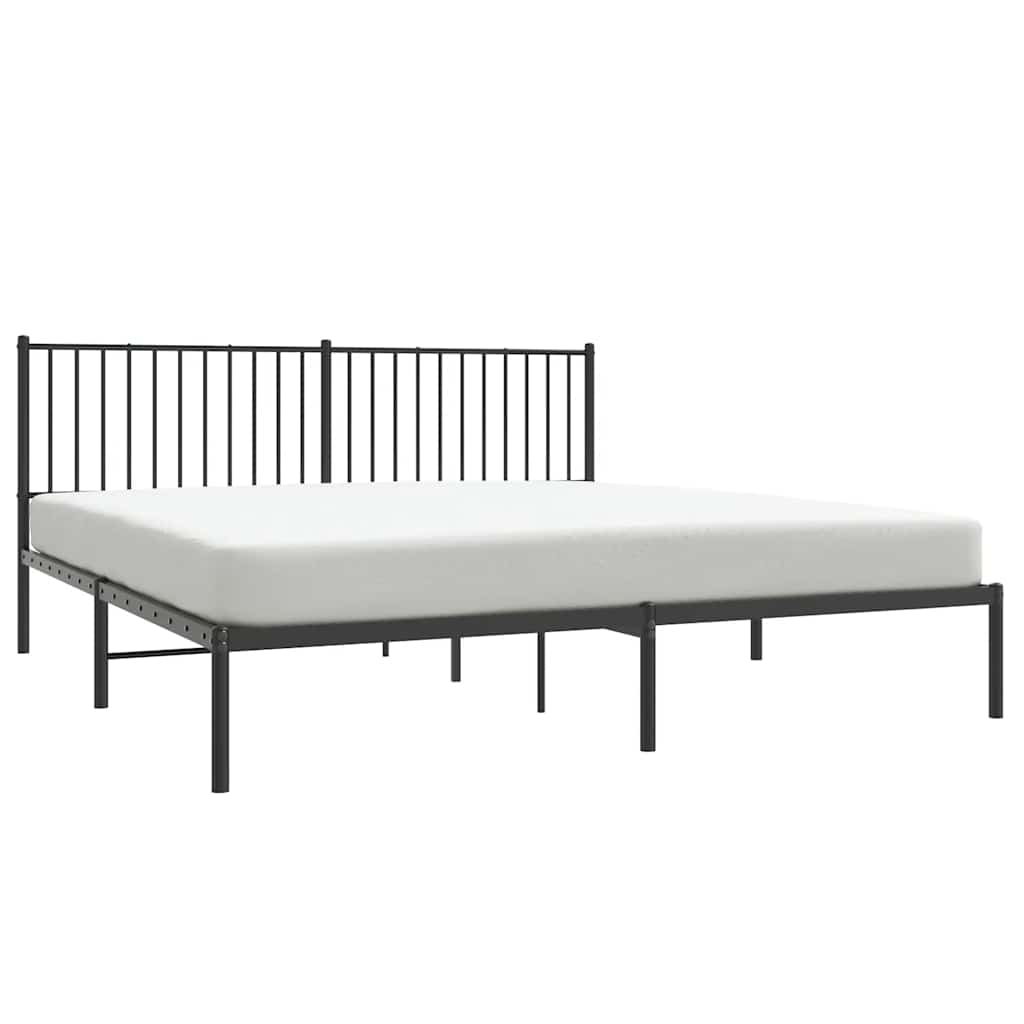 Bettgestell mit Kopfteil Metall Schwarz 183x213 cm