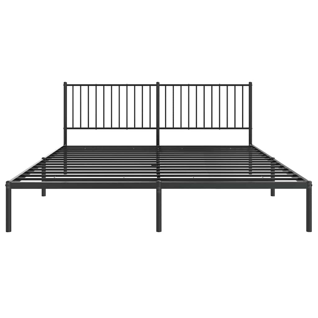 Bettgestell mit Kopfteil Metall Schwarz 183x213 cm