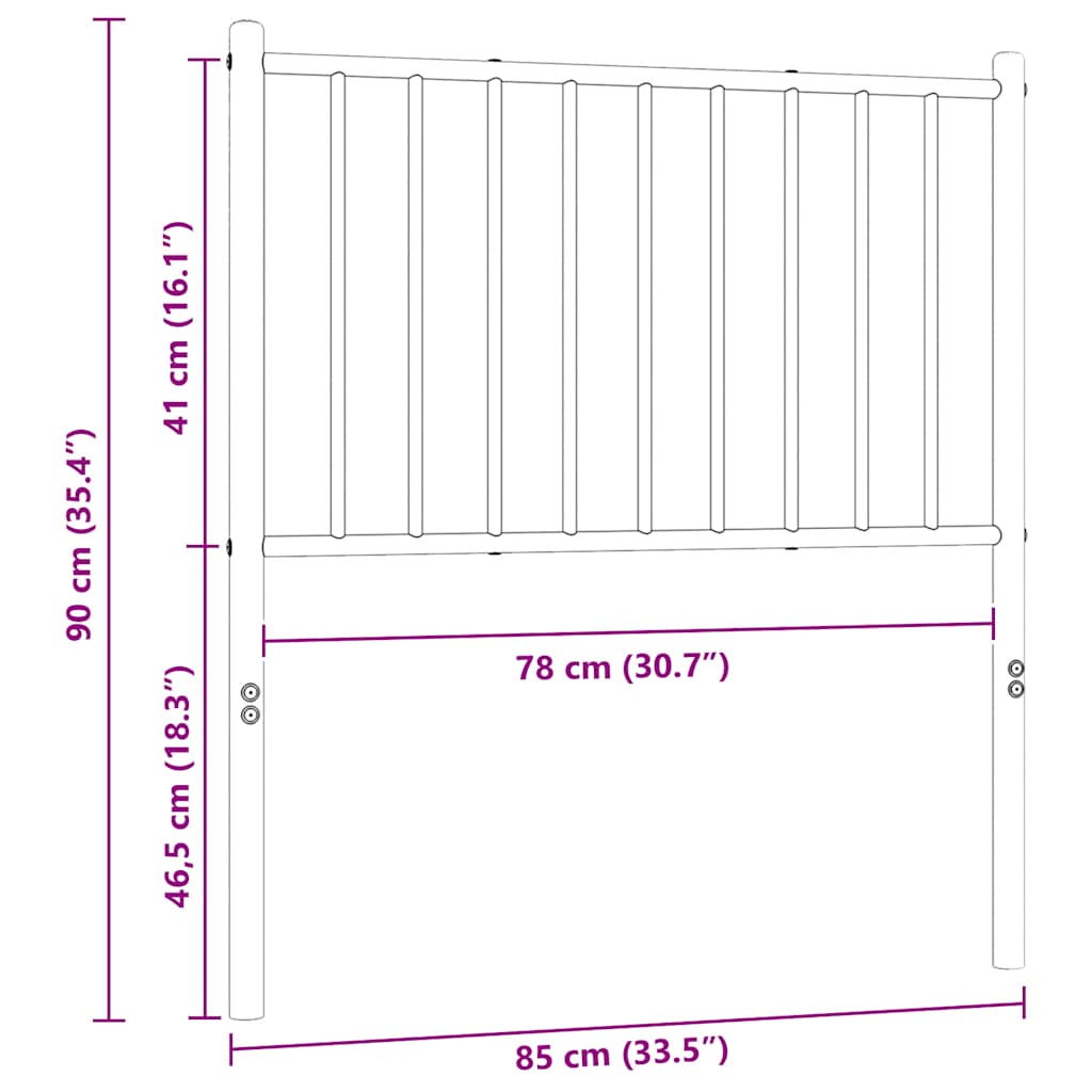 Ersatz-Kopfteil Metall Weiß 80 cm