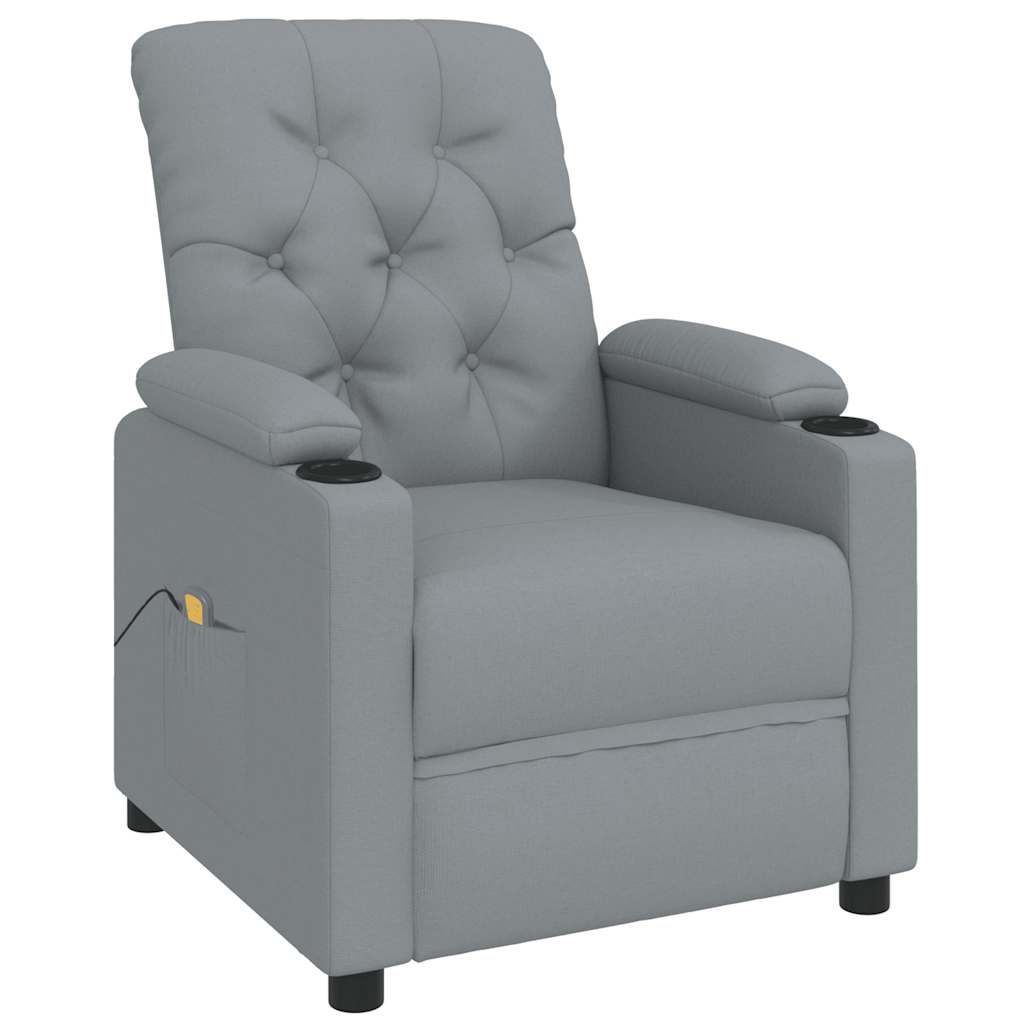 Massage-Relaxsessel, hellgrauer Stoff