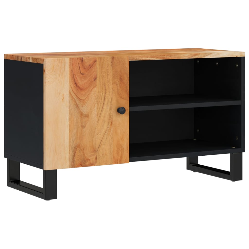 TV-Schrank 80x33x46 cm Massivholz Akazie & Holzwerkstoff