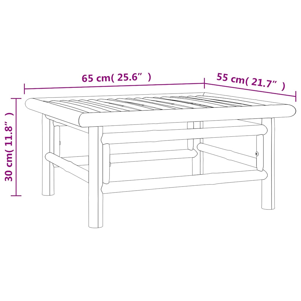 2-tlg. Garten-Lounge-Set mit Grünen Kissen Bambus