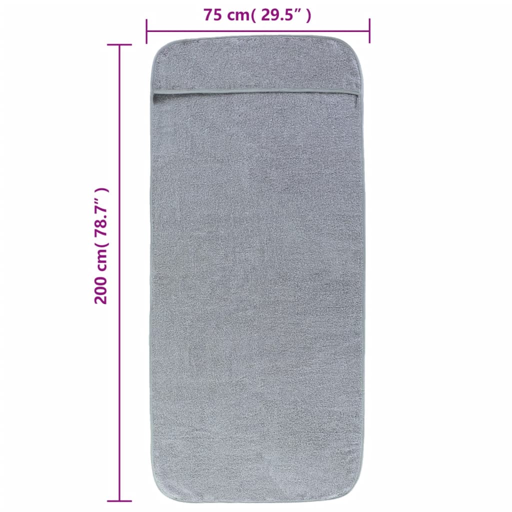 Strandtücher 2 Stk. Grau 75x200 cm Stoff 400 GSM