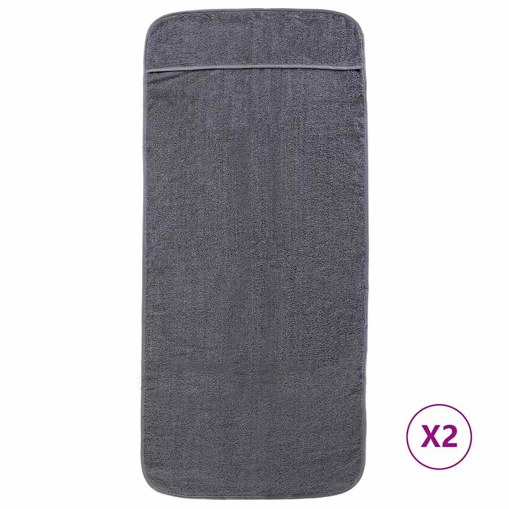 Strandtücher 2 Stk. Anthrazit 60x135 cm Stoff 400 GSM