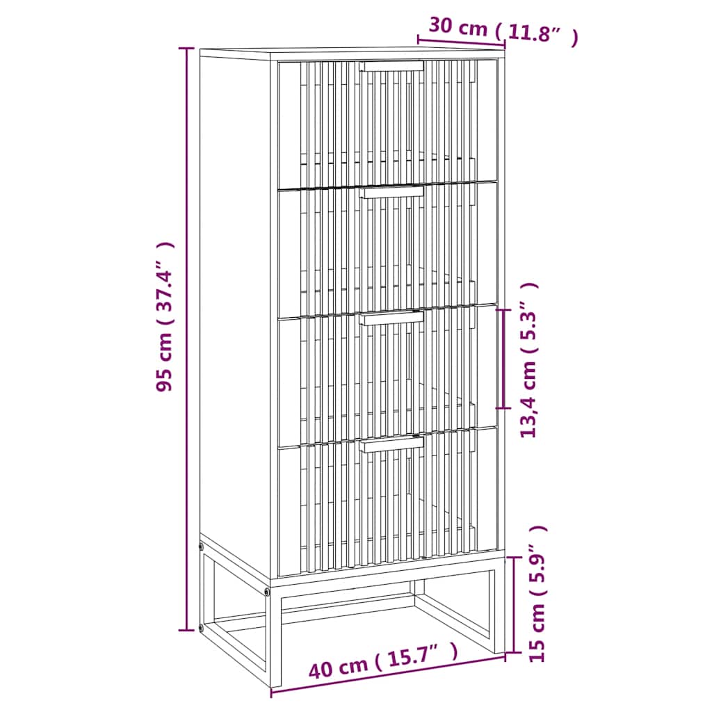 Highboard 40x30x95 cm Holzwerkstoff