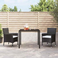 Gartenstühle mit Kissen 2 Stk. Schwarz Poly Rattan