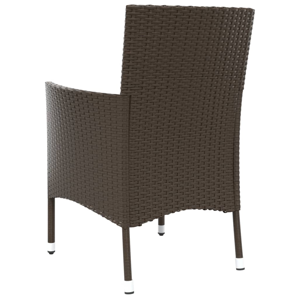 Gartenstühle mit Kissen 4 Stk. Braun Poly Rattan