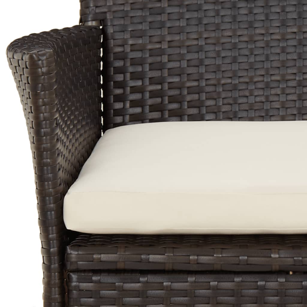 Gartenstühle mit Kissen 4 Stk. Braun Poly Rattan