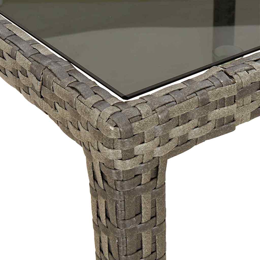 Gartentisch Grau 90 x 90 x 75 cm Poly-Rattan