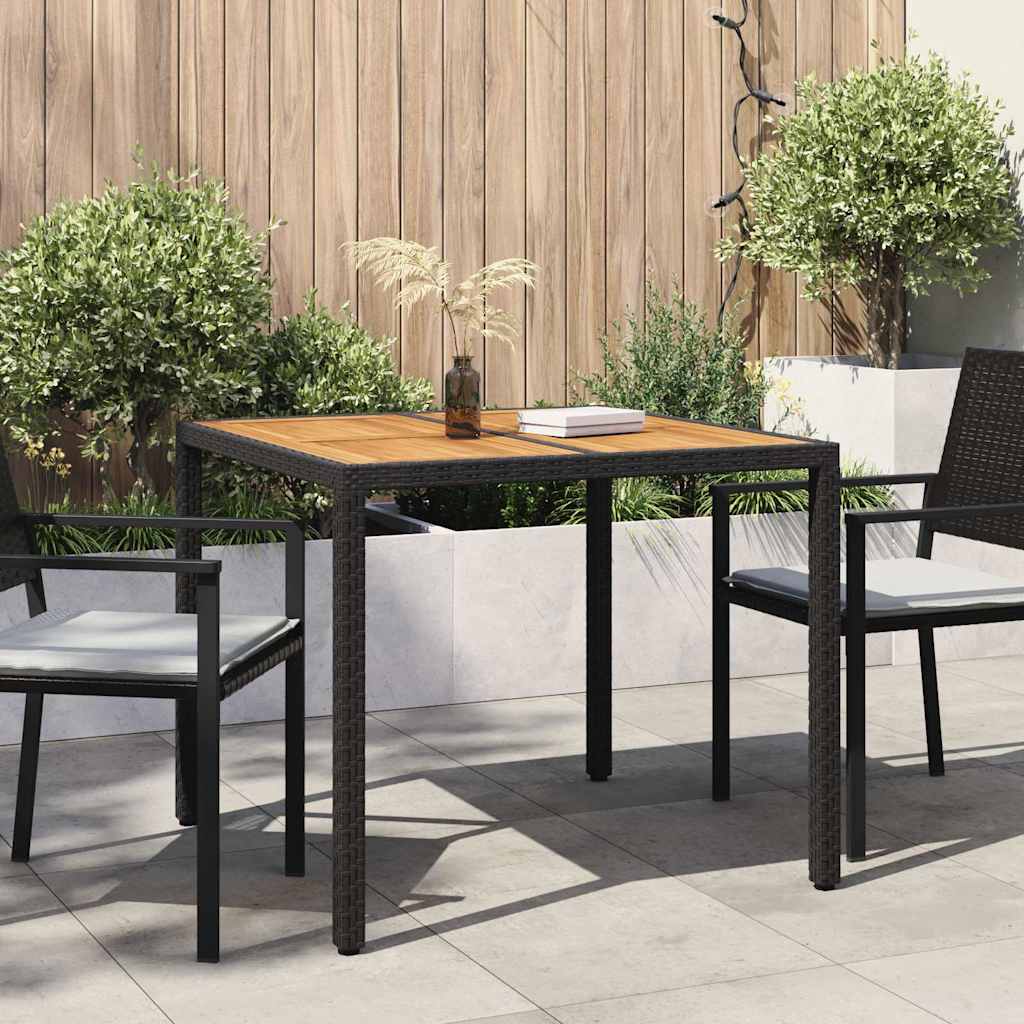 Gartentisch Schwarz 90 x 90 x 75 cm Poly-Rattan