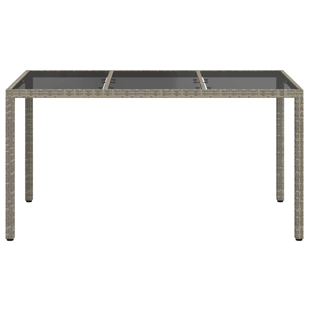 Gartentisch Grau 150 x 90 x 75 cm Poly-Rattan