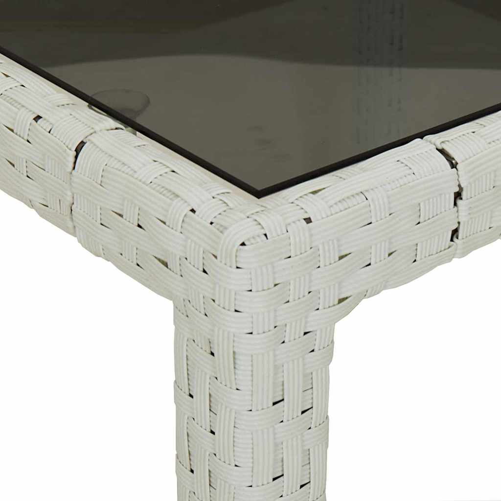 Gartentisch Weiß 150 x 90 x 75 cm Poly-Rattan