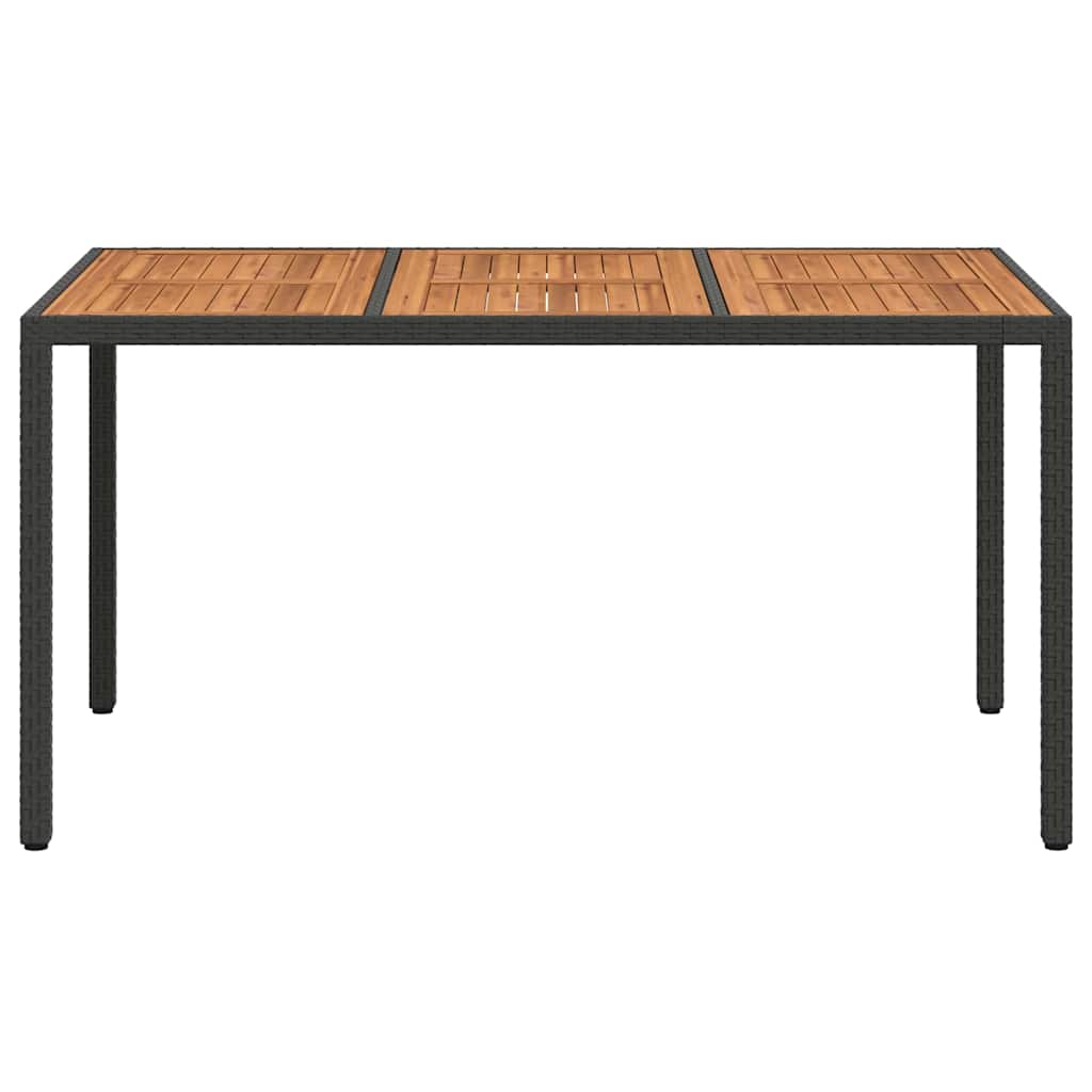 Gartentisch Schwarz 150 x 90 x 75 cm Poly-Rattan
