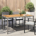 Gartentisch Grau 150 x 90 x 75 cm Poly-Rattan