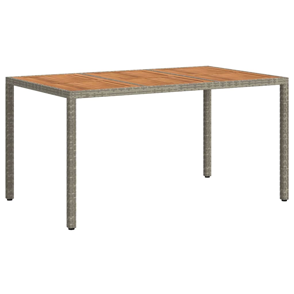 Gartentisch Grau 150 x 90 x 75 cm Poly-Rattan