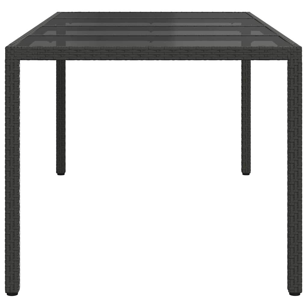 Gartentisch Schwarz 190 x 90 x 75 cm Poly-Rattan