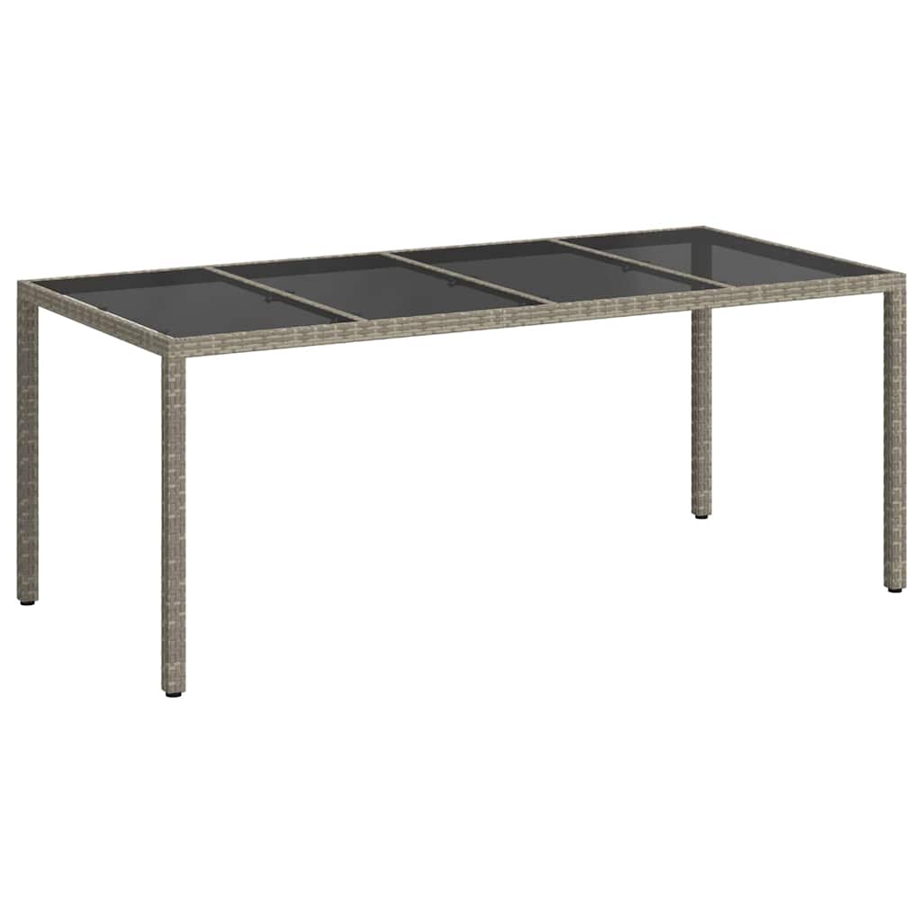 Gartentisch Grau 190 x 90 x 75 cm Poly-Rattan