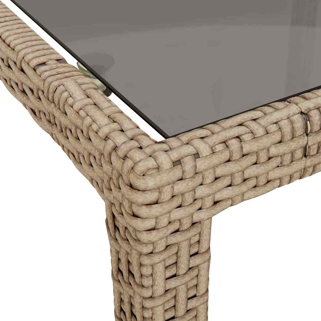 Gartentisch Beige 190 x 90 x 75 cm Poly-Rattan