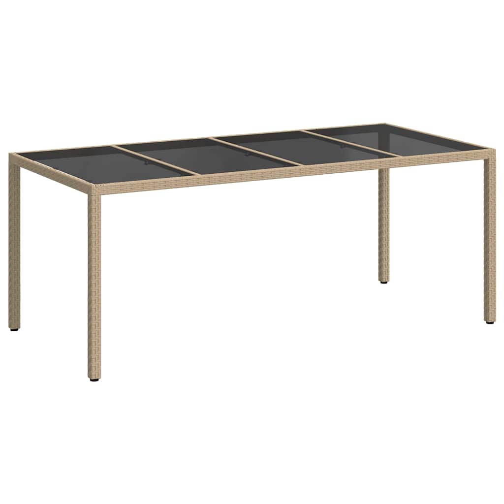 Gartentisch Beige 190 x 90 x 75 cm Poly-Rattan