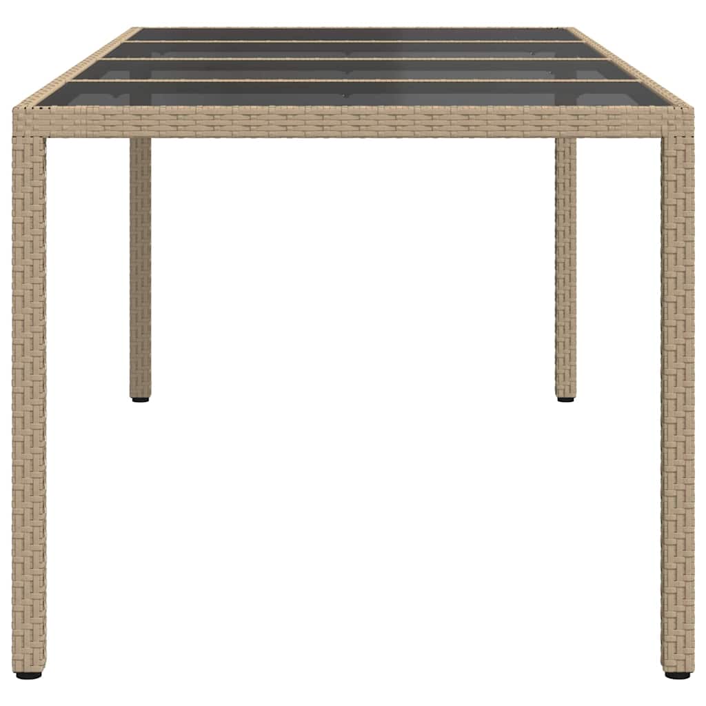 Gartentisch Beige 190 x 90 x 75 cm Poly-Rattan