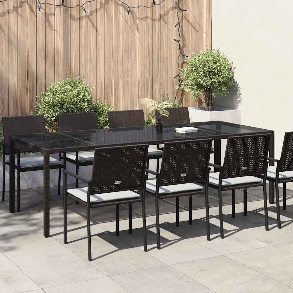 Gartentisch Braun 250 x 100 x 75 cm Poly-Rattan