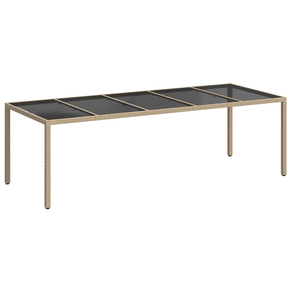 Gartentisch Beige 250 x 100 x 75 cm Poly-Rattan