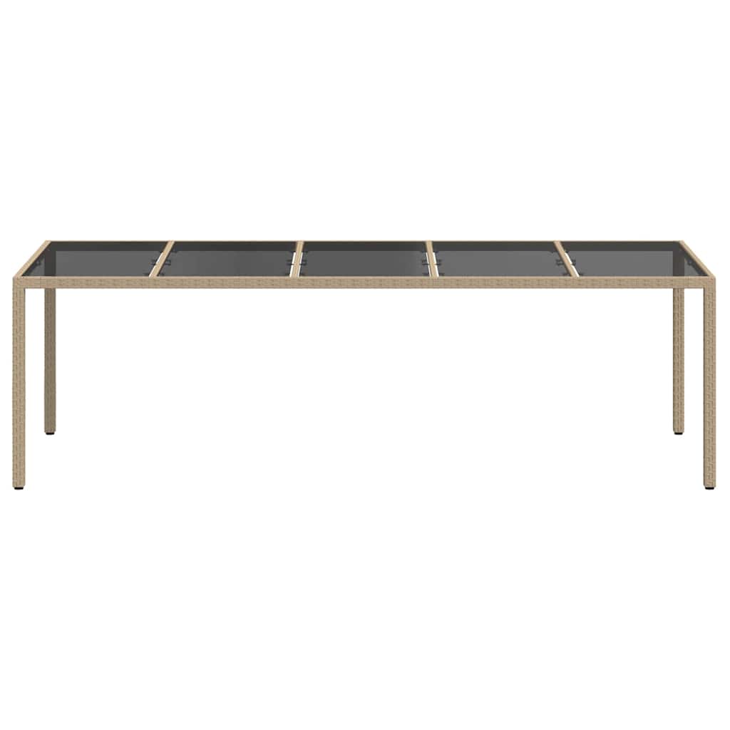 Gartentisch Beige 250 x 100 x 75 cm Poly-Rattan